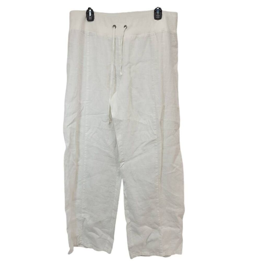 Eileen Fisher Size Large Women's 100% Organic Cotton Drawstring Waist Trouser Pa